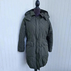Royalty for Me Womens Full Zip Snap Button Coat Army Green Size Small S